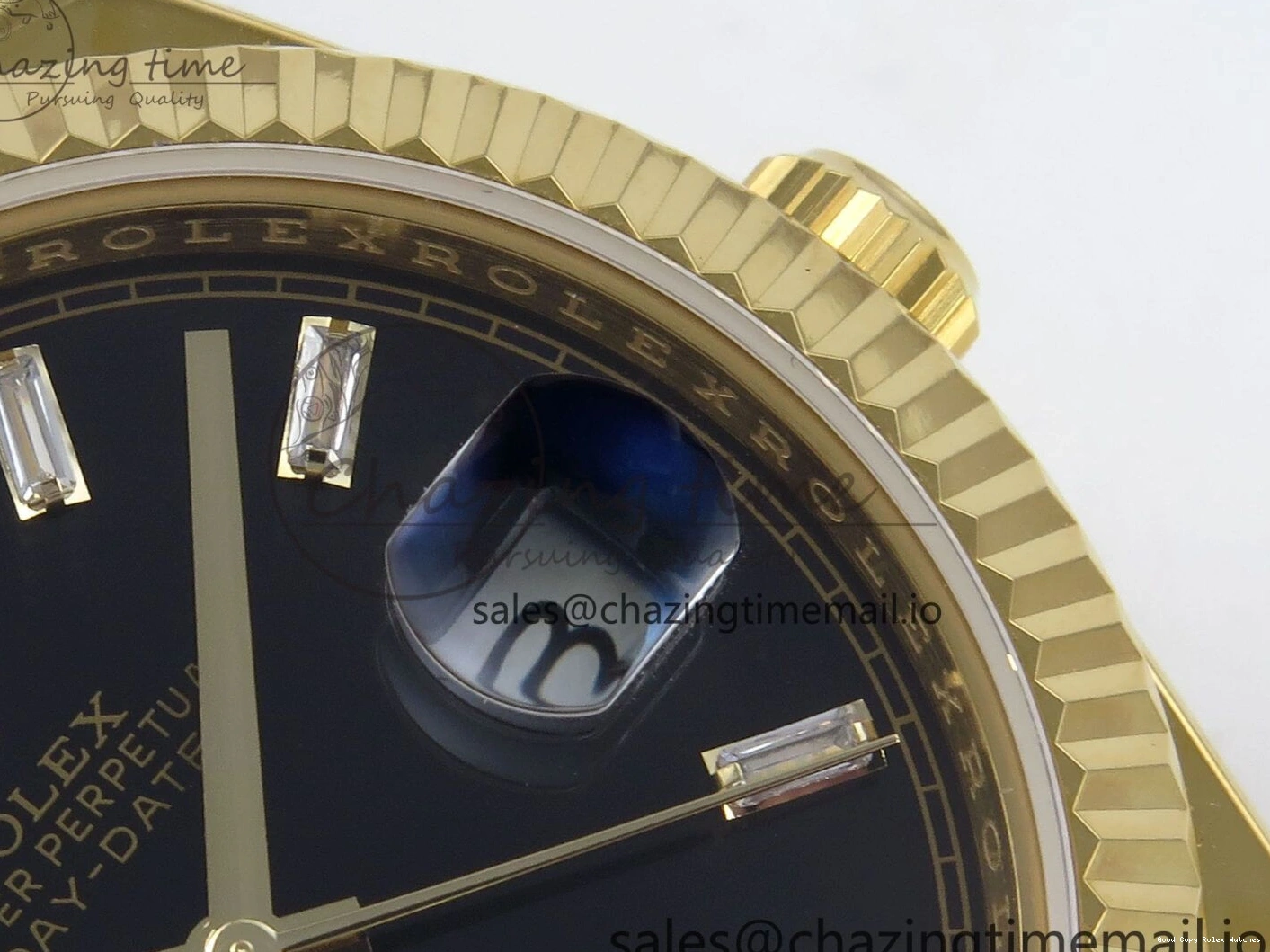 Good Copy Rolex Watches Bracelet 842 on Dial Best Date (Gain Contemporary Edition Weight) Day VR3255 Black YG 1:1 Crystal 228238 KF 40 President 0113